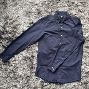 Uniqlo Dark Navy Polka Dot Button Down Shirt